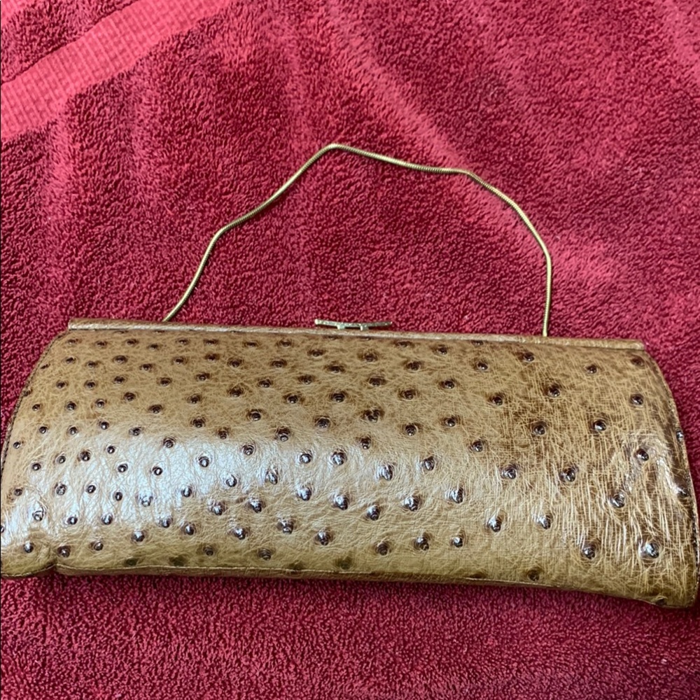 Vintage Cape Cobra Ostrich Clutch Bag